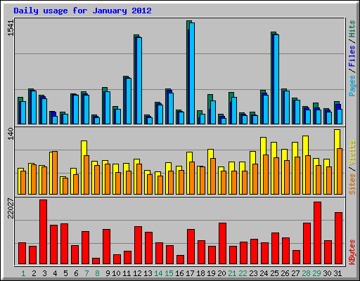 Daily usage for January 2012
