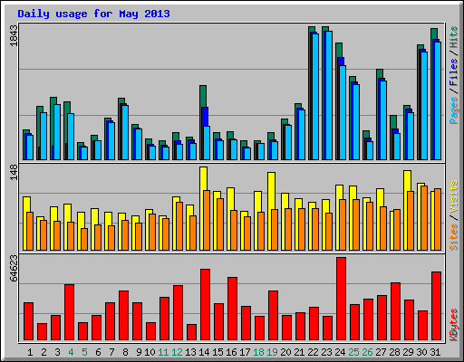 Daily usage for May 2013