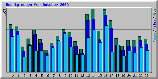 Hourly usage for October 2009