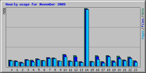 Hourly usage for November 2009