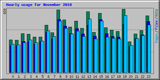 Hourly usage for November 2010