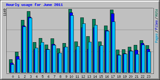 Hourly usage for June 2011