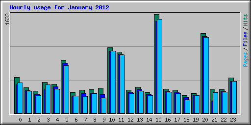 Hourly usage for January 2012
