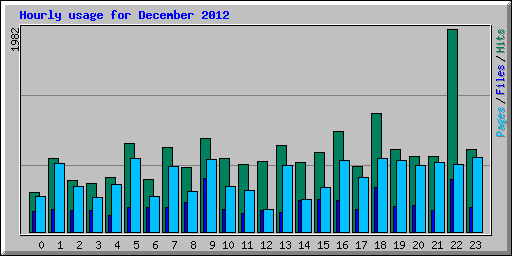 Hourly usage for December 2012