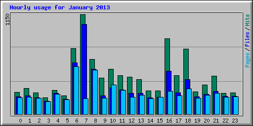 Hourly usage for January 2013