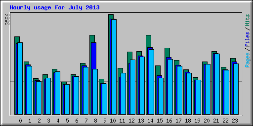 Hourly usage for July 2013