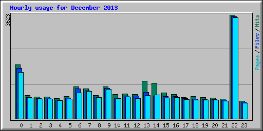 Hourly usage for December 2013
