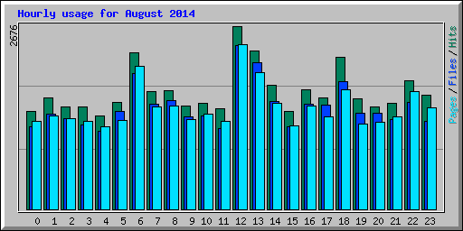 Hourly usage for August 2014