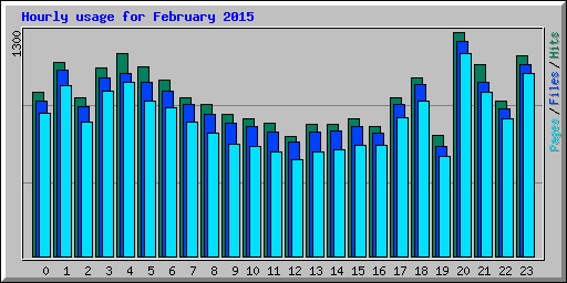 Hourly usage for February 2015